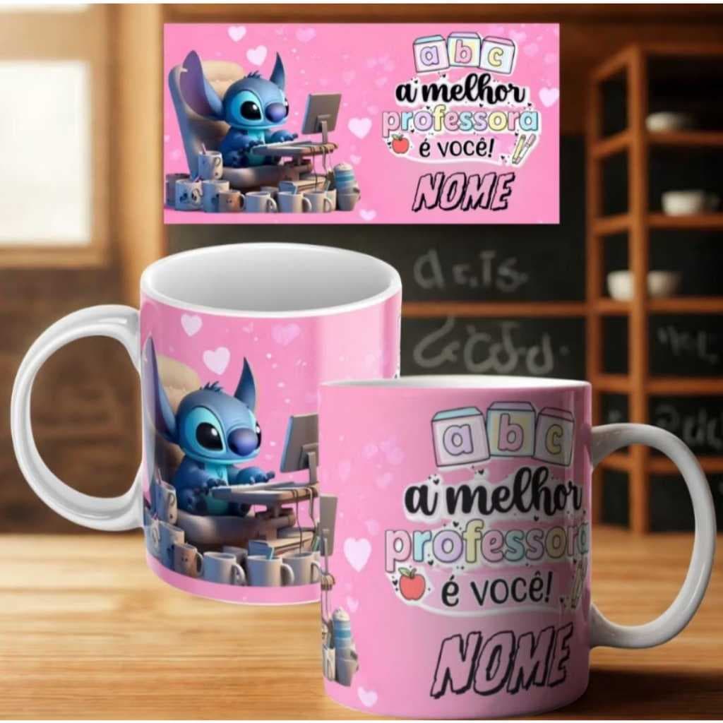 Caneca_ Personalizada_ Dia dos_ Professores_ com Nome _Porcelana_ Polimero_325ml