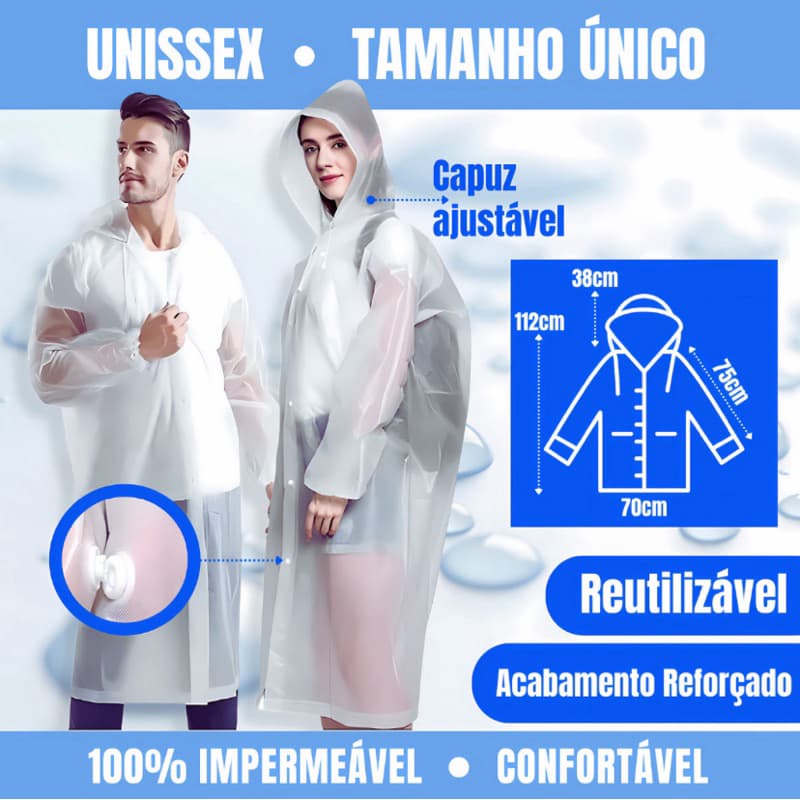 KIT COM 10 CAPA DE CHUVA IMPERMEÁVEL E RESISTENTE A VENTOS FORTES QUALIDADE E DURABILIDADE