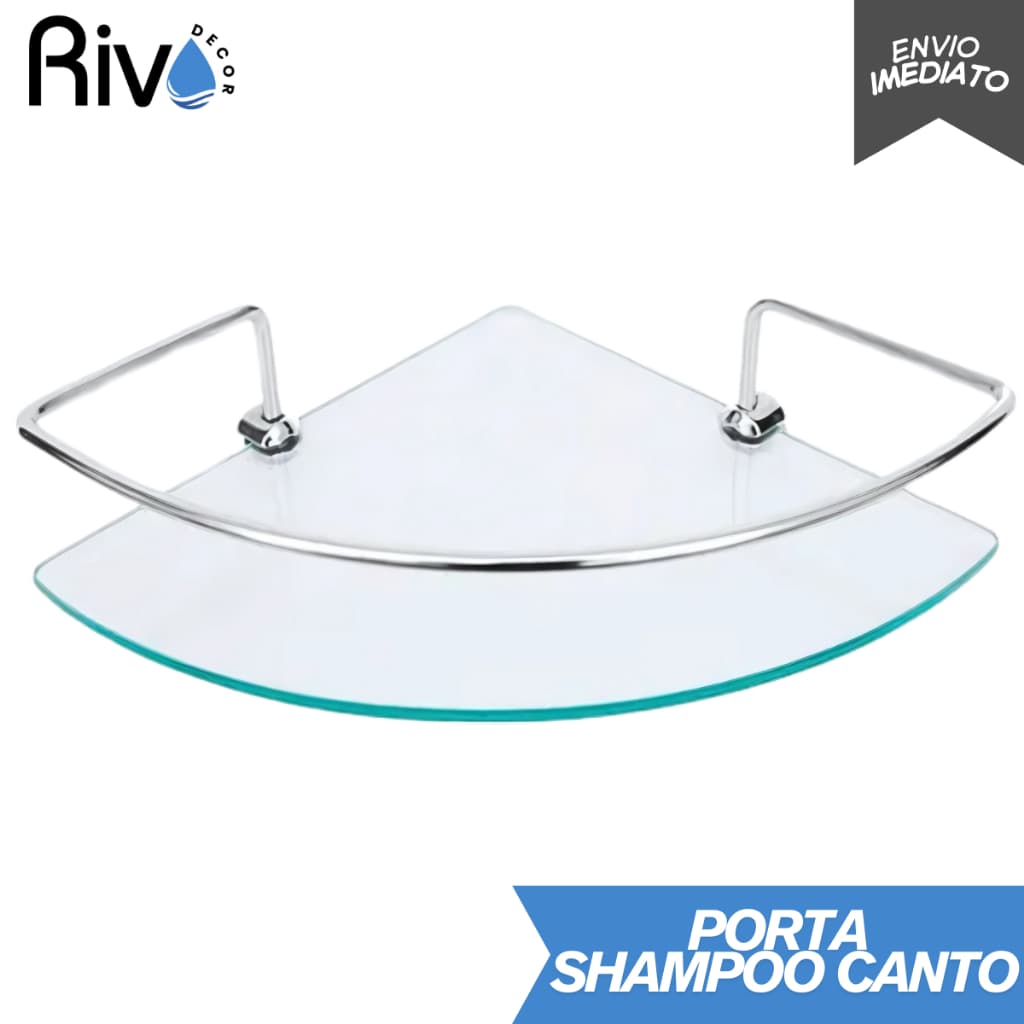 Porta Shampoo Suporte Prateleira Canto Vidro Incolor