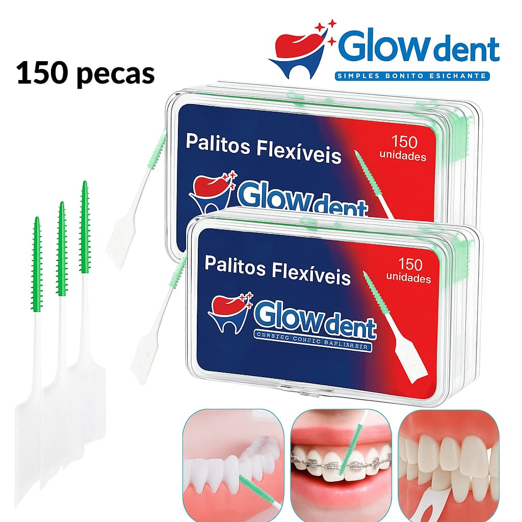 Kit 150 Escovas Interdentais Silicone Macio Limpeza Bucal Profunda Remove Placa Higiene Oral Dentes