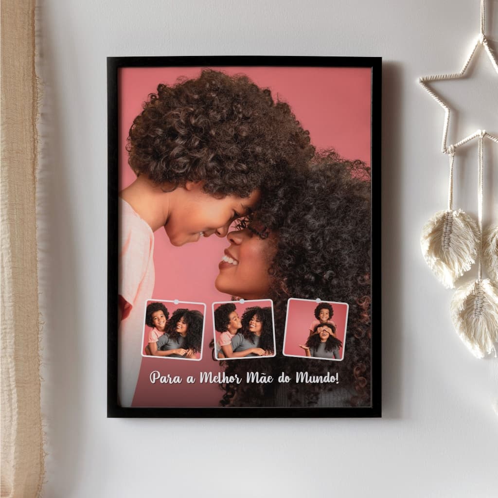 Quadro Decorativo Mãe | Personalizado com Fotos | Presente Dia das Mães Eterno
