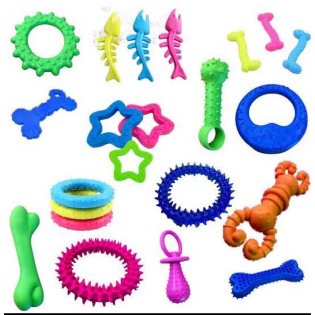 Kit Brinquedo Mordedor Anti Stress Maciço Pet 3,5,8,10 OU 12 Unidades Para Cachorro Cães e Gatos