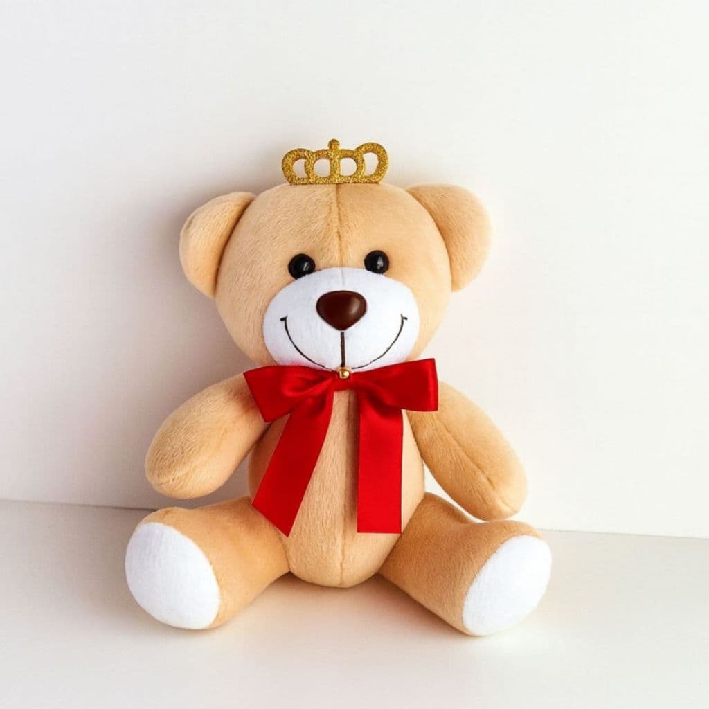 Urso De Pelúcia Articulado Com Laço Vermelho Para Nicho E Decorações Brinquedo Infantil E Presentes