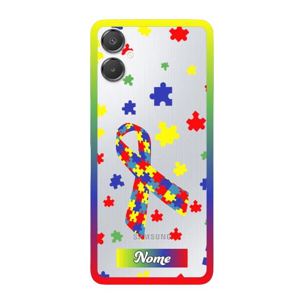 Capinha para Samsung A07 Anti Impacto Personalizada - Autismo - Autista - com nome e fundo transparente