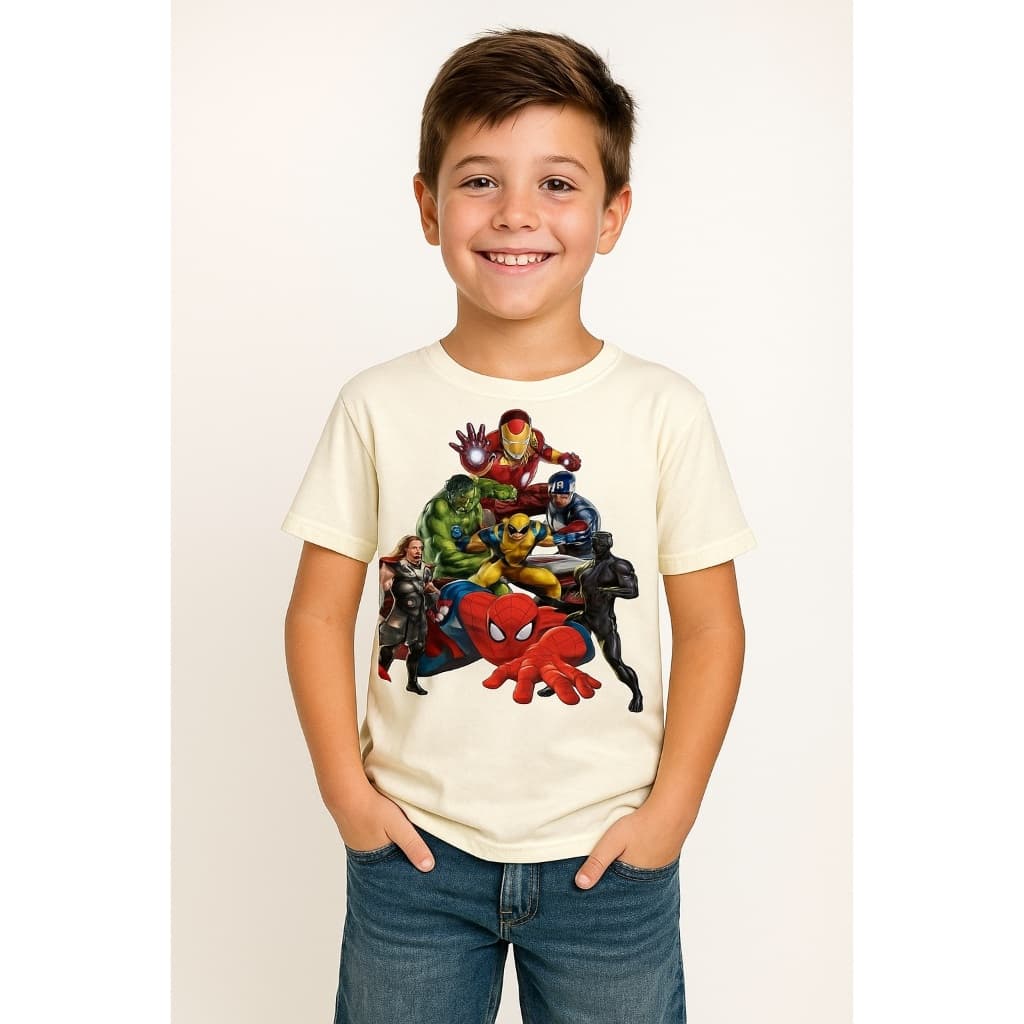 camiseta super heróis infantil unissex algodão blusa presente promoção Camiseta