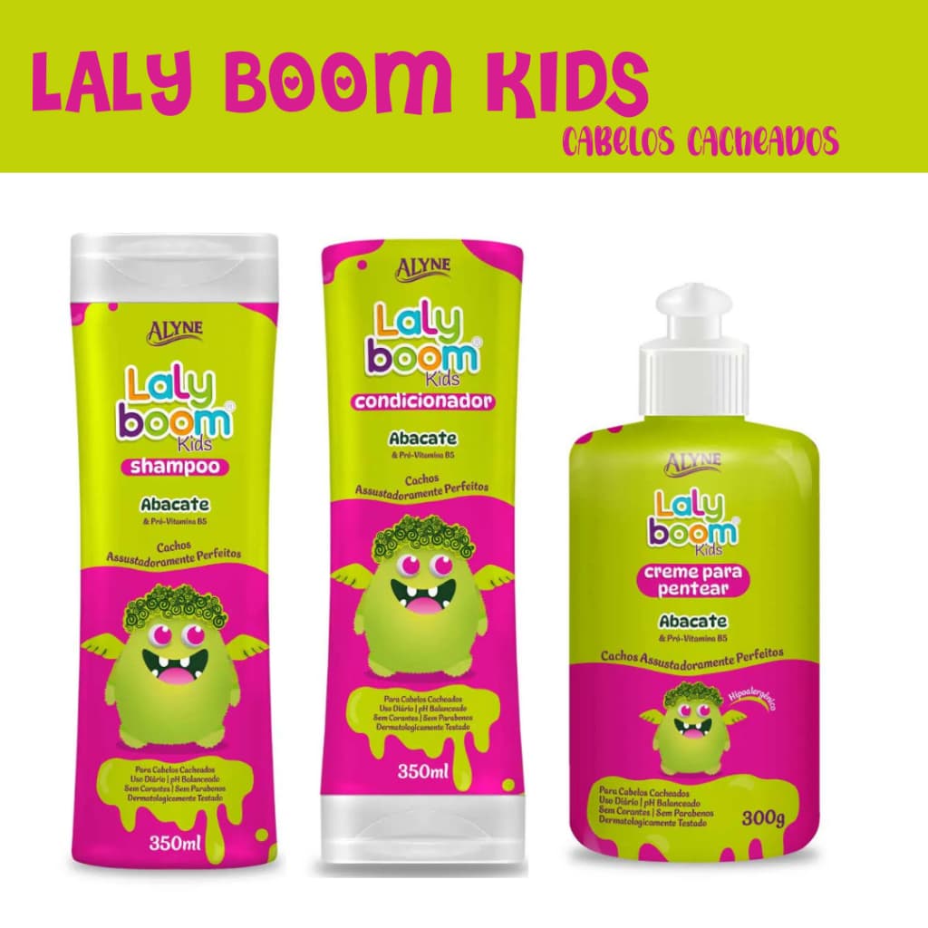 Kit Infantil Laly Boom Kids Abacate – Hidratação e Definição para Cabelos Cacheados