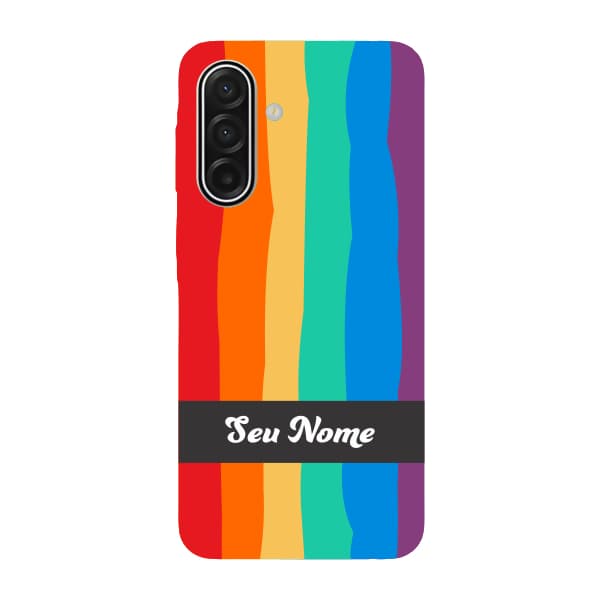 Capinha para Samsung A17 Anti Impacto Personalizada - Arco Íris Colorido LGBT LGBTQIA+ com nome
