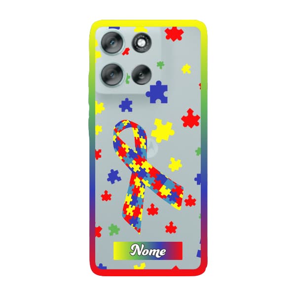 Capinha para Moto G56 Anti Impacto Personalizada - Autismo - Autista - com nome e fundo transparente
