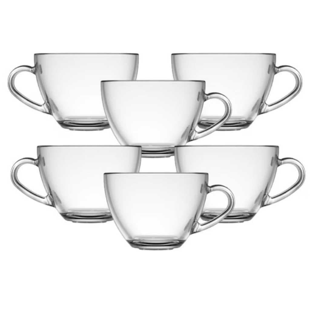 Xicara Cafe De Vidro com Alca 90 CM. 6 Xicaras