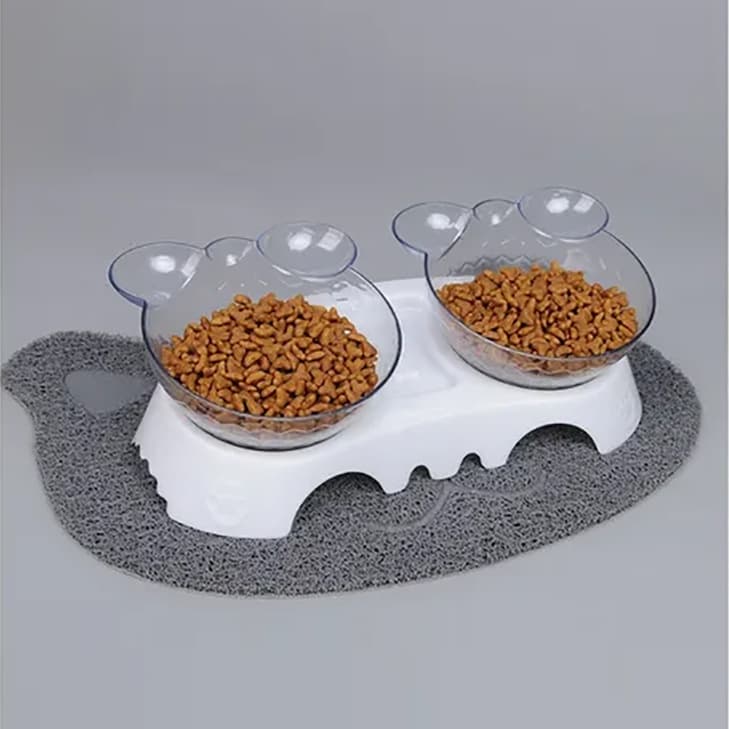 Kit Comedouro Bebedouro para Gatos duplo Alto Ergonômico Pet