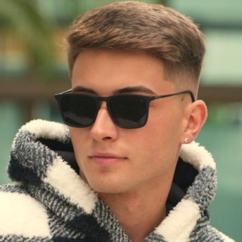 Oculos de sol Masculino Quadrado premium acetado haste alumínio com mola uv400