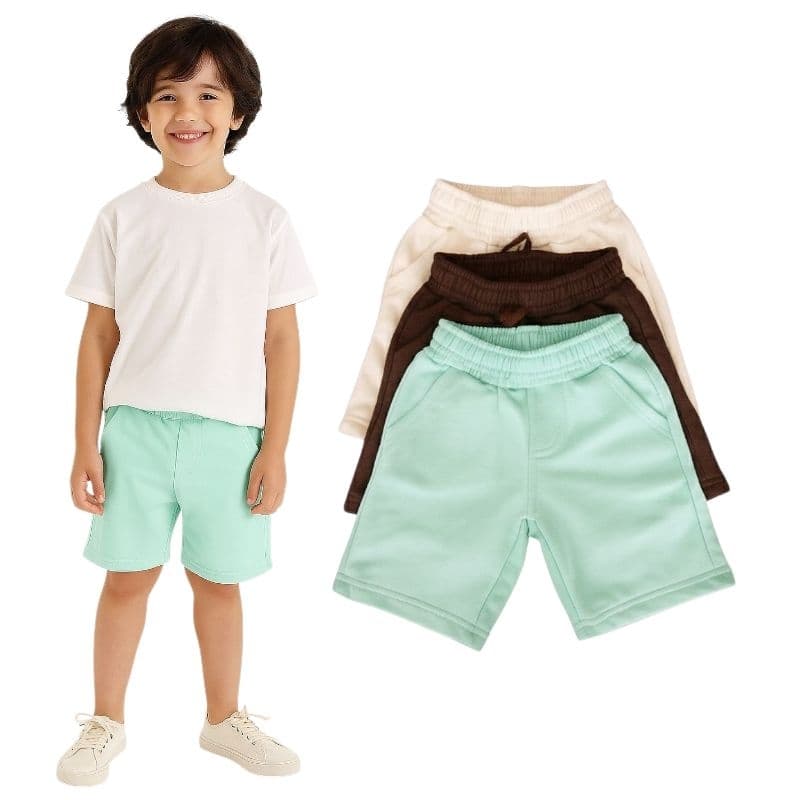 Kit 3 bermudas shorts moletom infantil menino masculino
