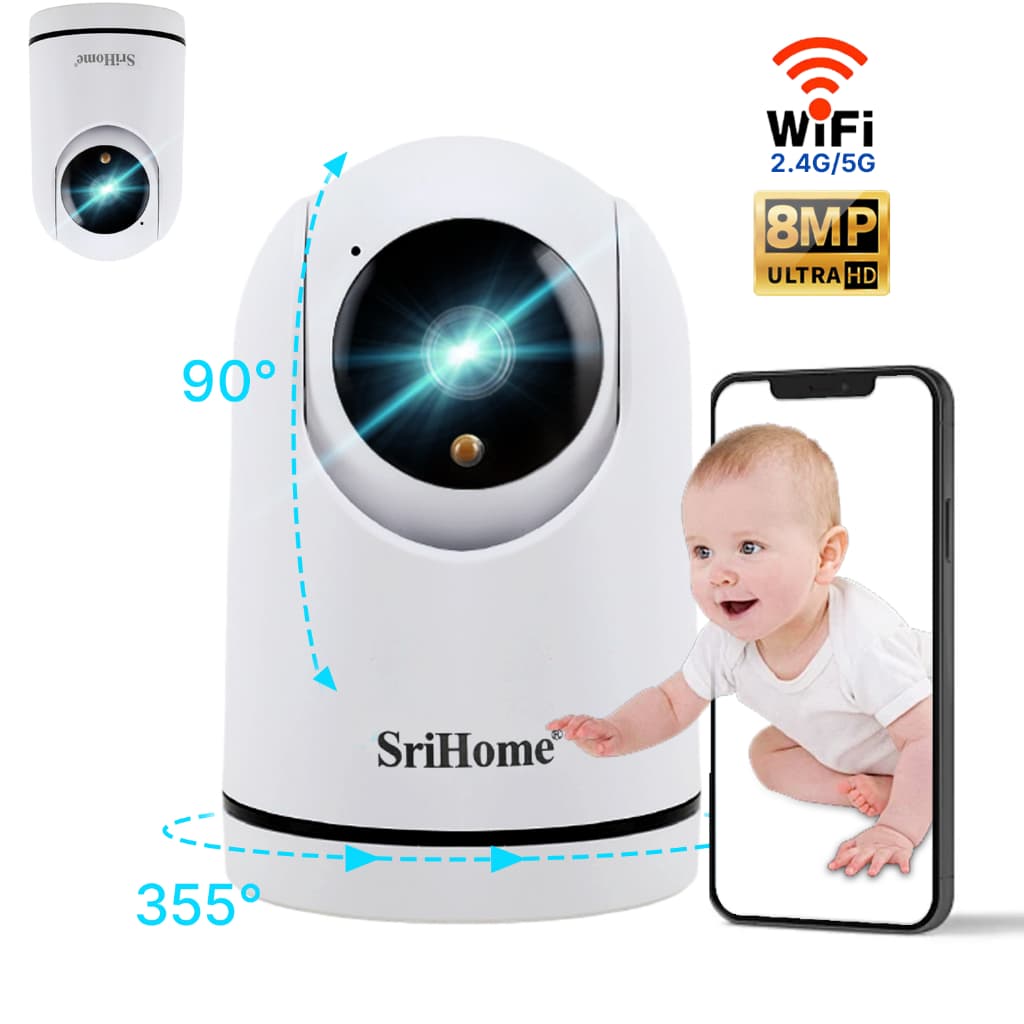 Câmera Segurança Interna PTZ 350°/90° | Alerta Movimento Humano + AP Offline | Áudio Bidirecional HD