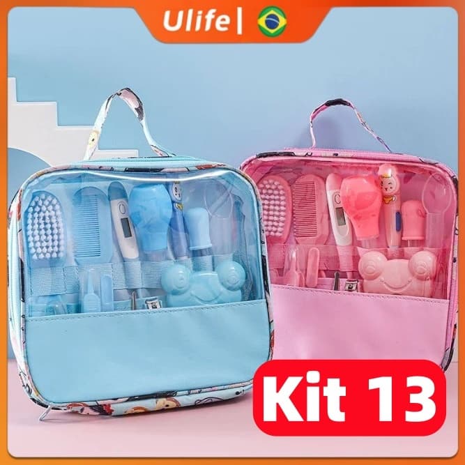 Kit 13 Peças Higiene Cuidado Bebê Recém Nascido: Cortador,Escova Cabelo,Unha,Pente e Mais para Cuidados Essenciais