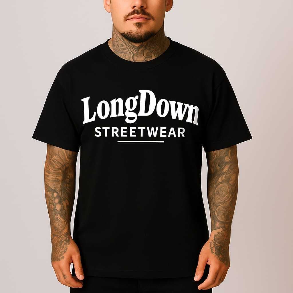 Camiseta Streetwear LongDown Algodão Alta qualidade