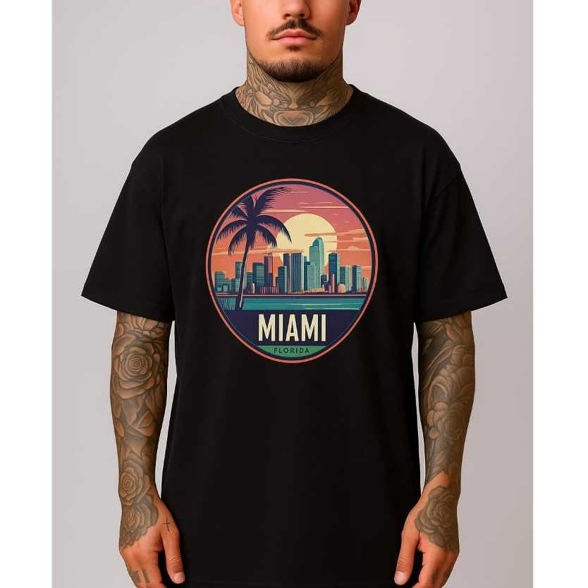 Camiseta Streetwear Miami Algodão Alta qualidade