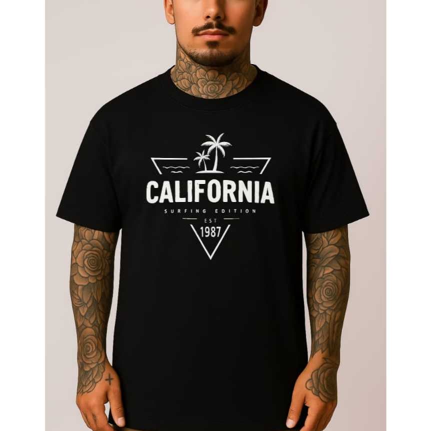 Camiseta Streetwear California 100% Algodão Alta qualidade