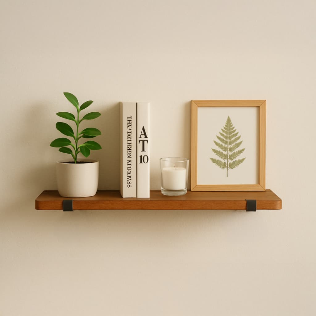 Prateleira de Madeira com Mão Francesa Invertida – Ideal para Decoração