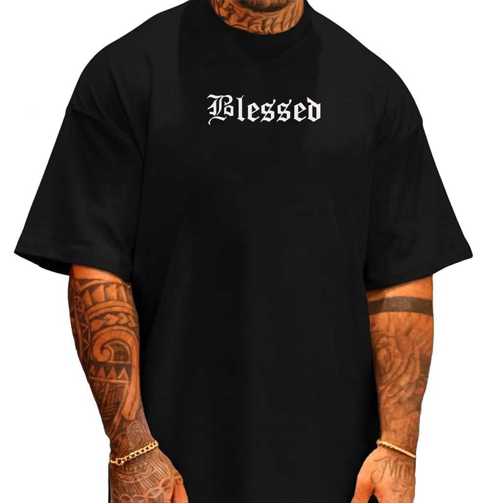Camiseta Streetwear Blessed algodão Alta qualidade