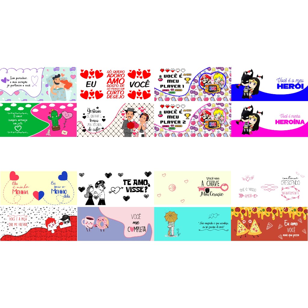 Pack 3 32 Estampas Prontas Impressas Dia Dos Namorados Sublimação