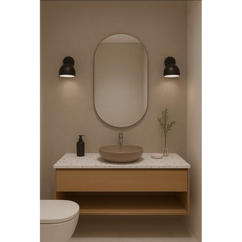 Espelho Oval Moderno 80x50 Decoração Banheiro Sala Quarto