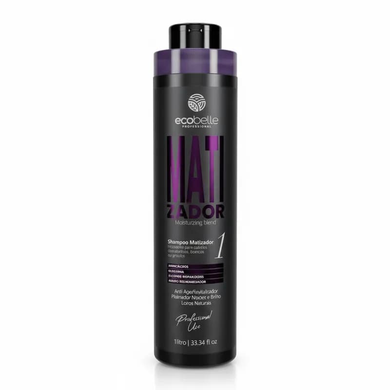 Shampoo Matizador Desamarelador Hidratante Para Cabelos Descoloridos Com Ação Anti-age 1L