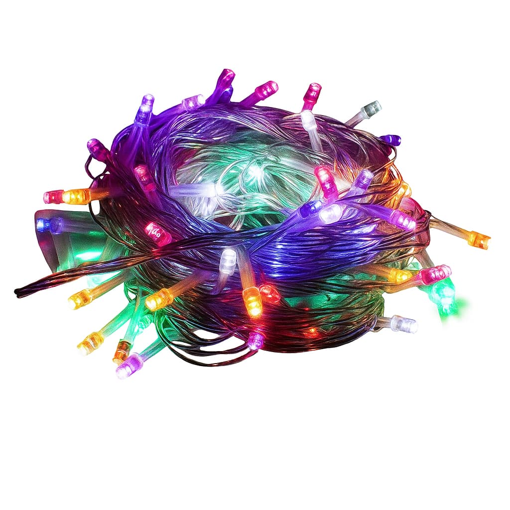 Pisca Pisca Natal com 8 Funções Colorido Transparente 10mts/100 Leds-110/220V