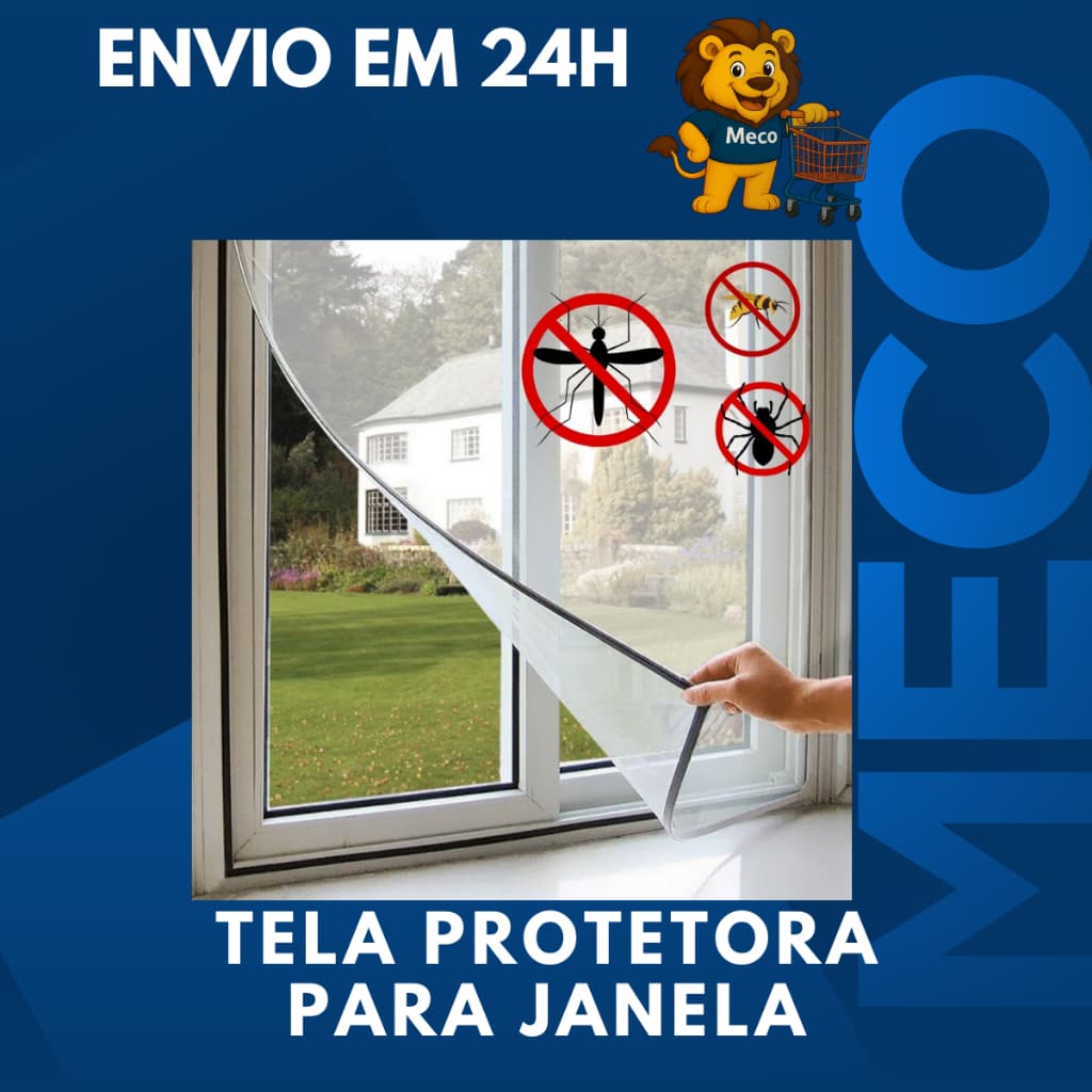 Tela Proteção Janela Velcro Contra Mosquito Insetos Muriçoca Mosca Quarto Banheiro Dengue