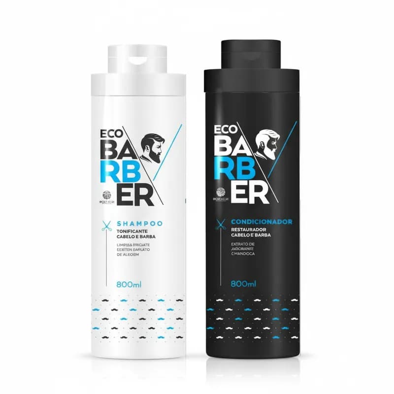 Kit Shampoo e Condicionador Masculino Extrato Jaborandi E Mandioca – Hidratação e Prevenção da queda