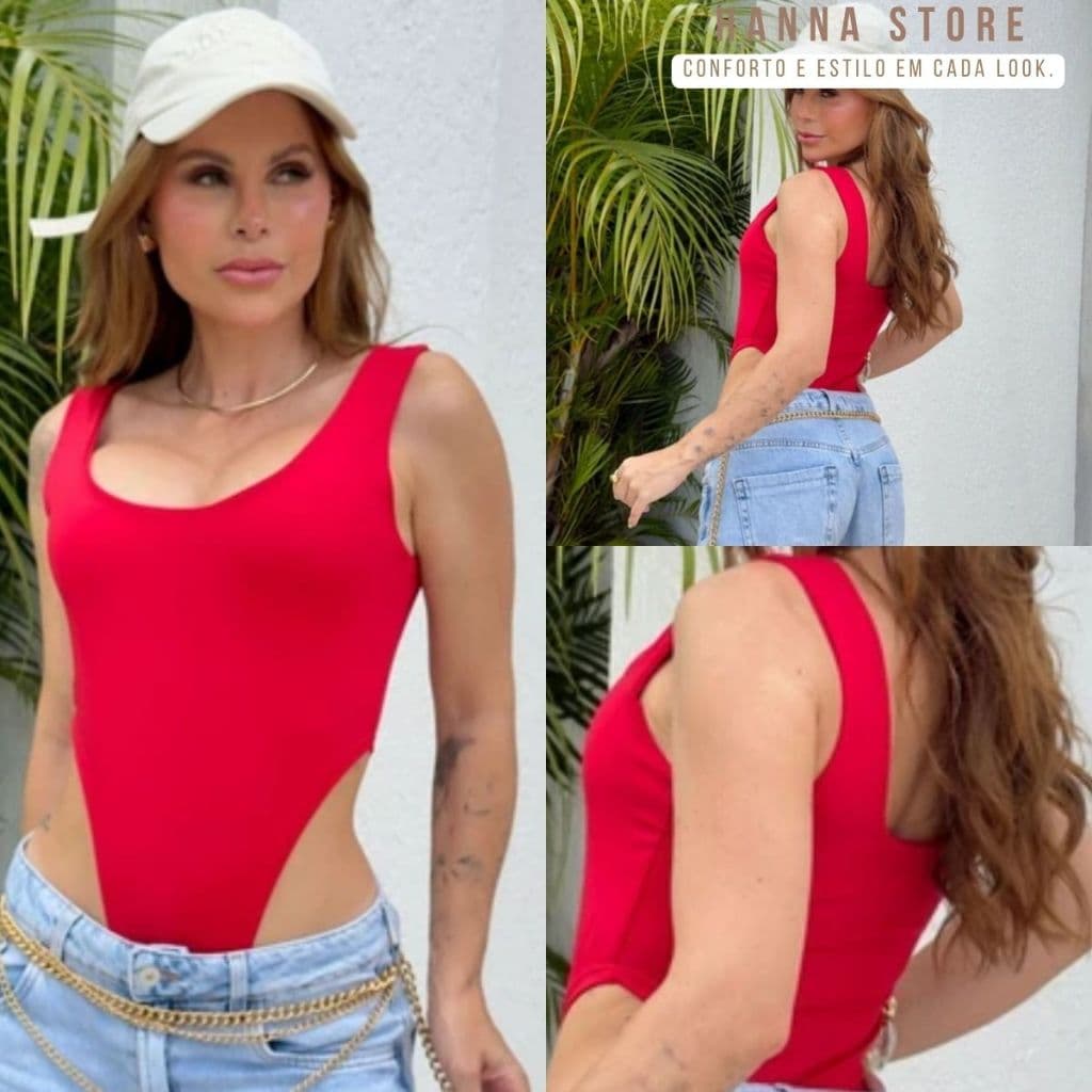 Body Feminino Asa Delta Cavado Regata Moda Blogueira Afina A Silhueta Alças Feminino Envio Imediato.