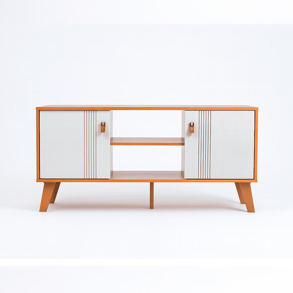 Rack Bancada 2 Portas Veneza 115cm Cinamomo/Off White - SSX Multicoisas