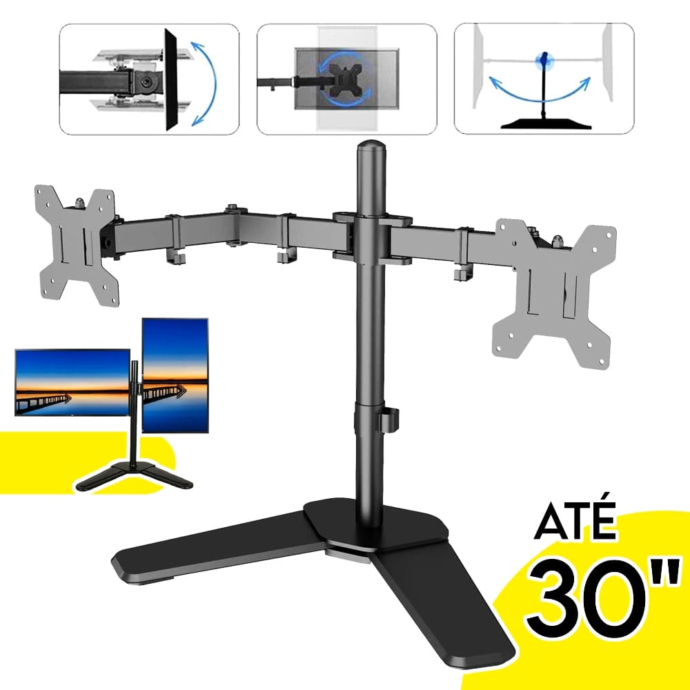 Suporte de Monitor Duplo Articulado 15" a 32" Até 16kg TV Vesa