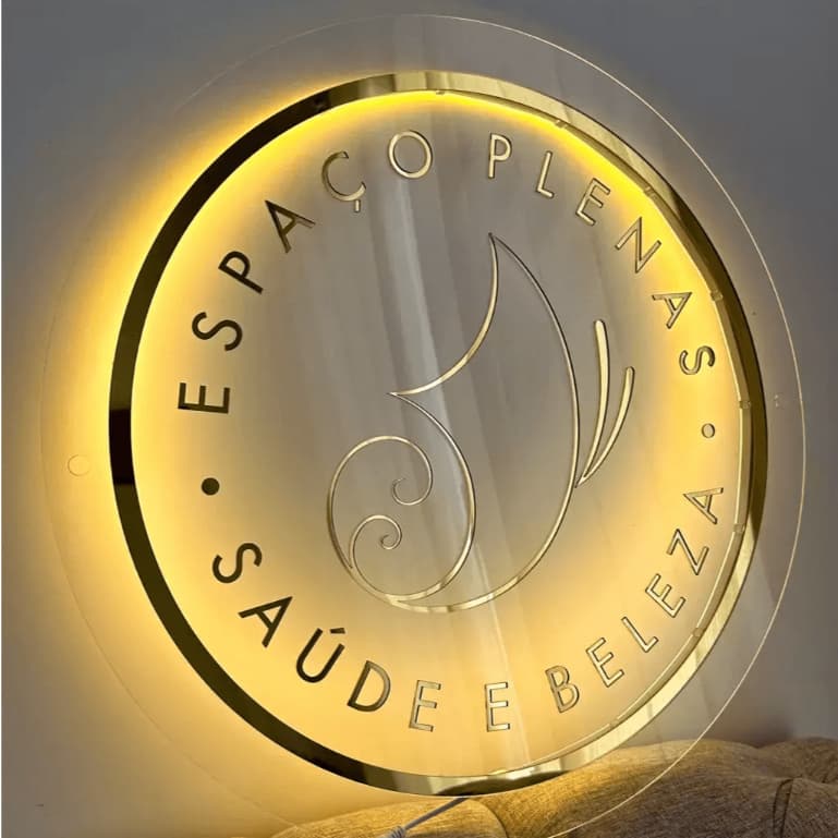 Letreiro com LED LOGO MARCA- 100% Acrílicos Personalizados - LED BRANCO QUENTE