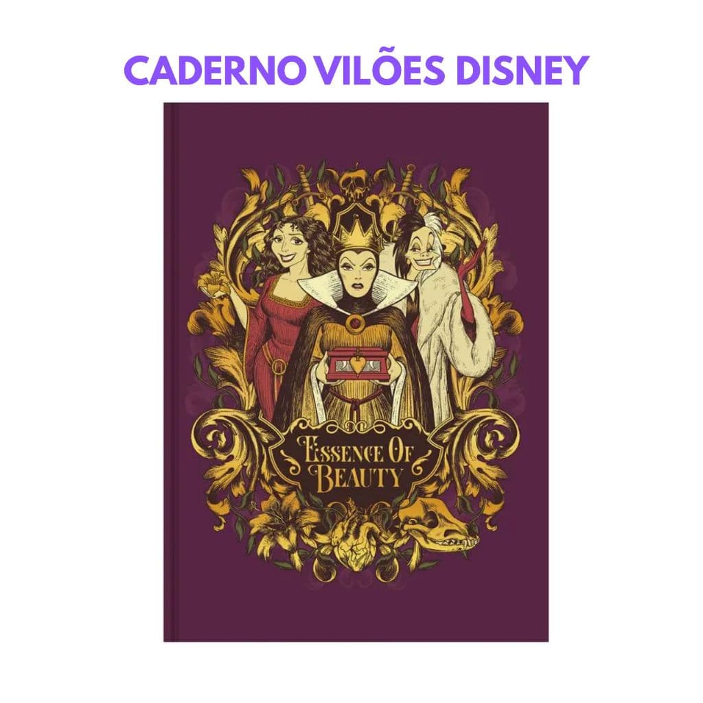 Caderno Brochura Colegial Vilões da Disney 160 Folhas Animativa