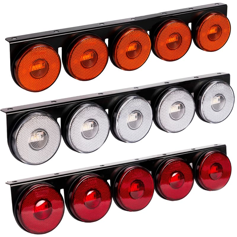Conjunto Lanterna Led 85mm 5 Marias Caminhão Carreta Motorhome 12v 24v bivolt universal
