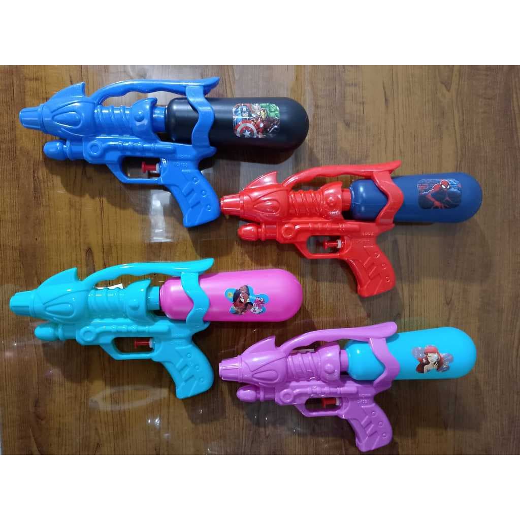 BRINQUEDO PISTOLA DE LANÇAR ÁGUA INFANTIL 150ML APROX HEROIS E PRINCESAS +3 ANOS