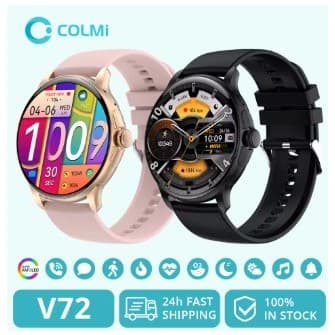 COLMI V72 Relógio inteligente, 1,43 "Display AMOLED, 100 modos esportivos, chamada Bluetooth, Smartwatch de saúde