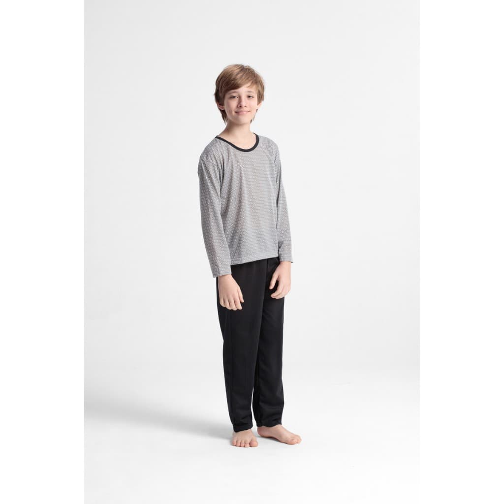 Pijama Juvenil Masculino Longo Estampados