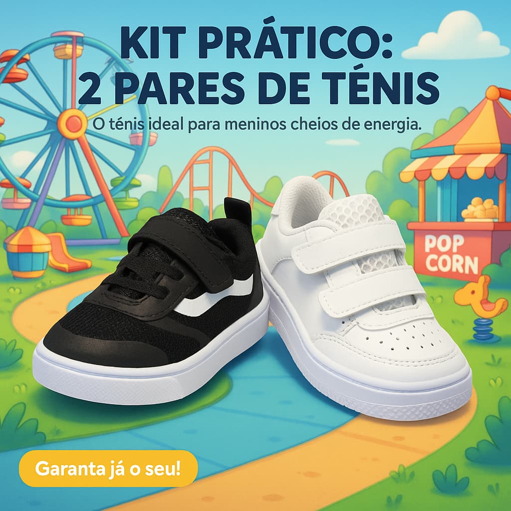 Kit 2 Tênis Infantil Menino Pratico,Conforto e Resistência – Ideal para o Dia a Dia - Pronta Entrega