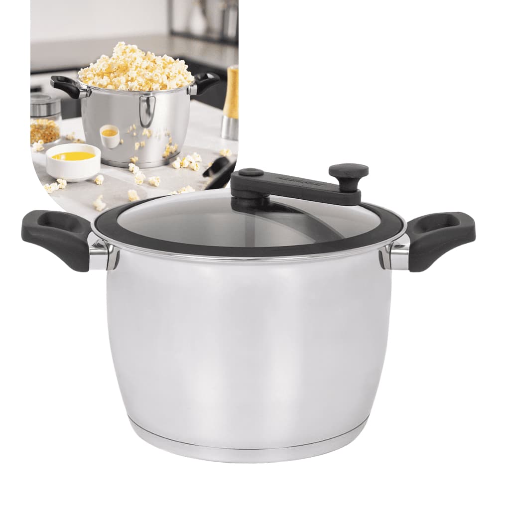 Pipoqueira Tramontina Allegra 5,6L Indução Fundo Triplo 22cm em Aço Inox