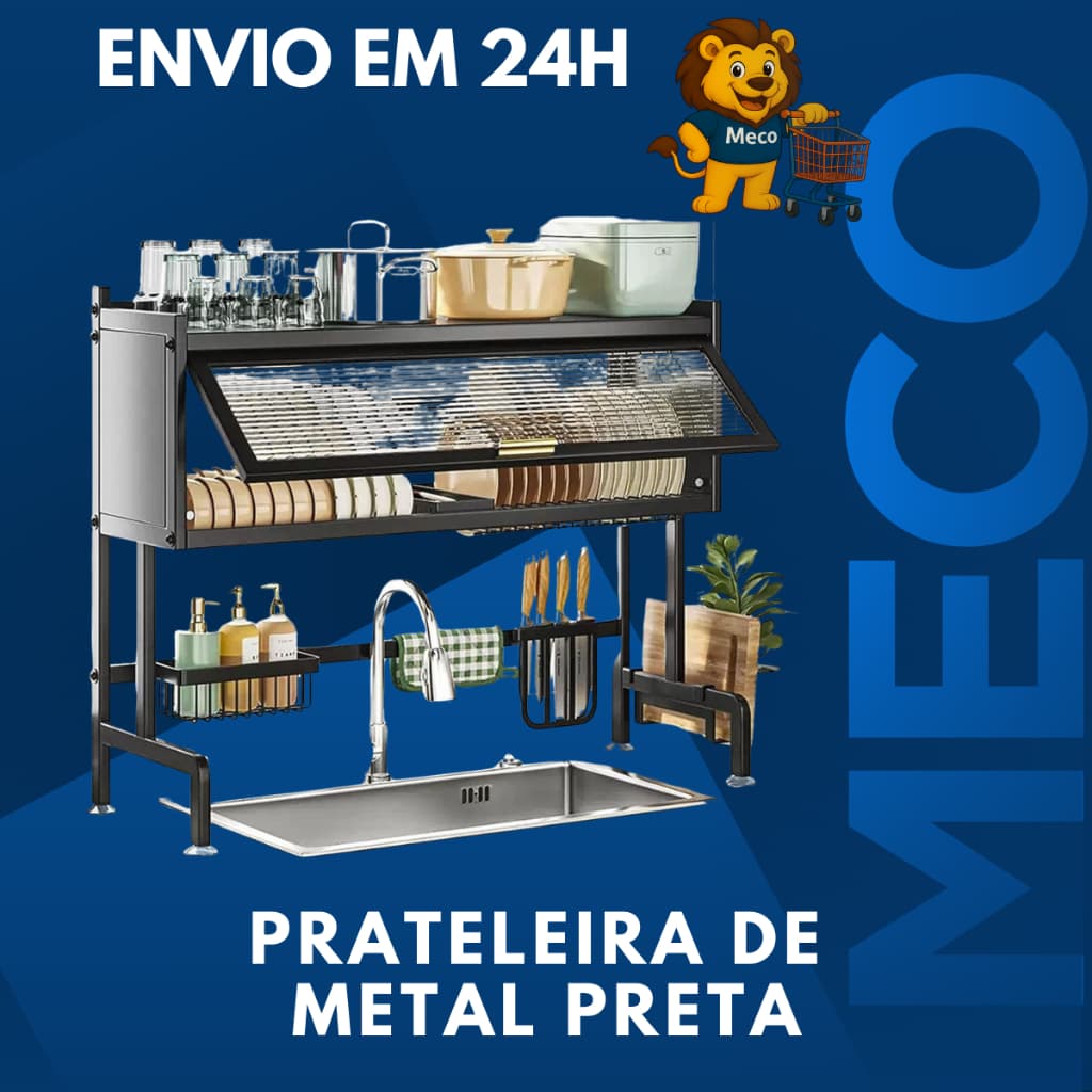 Escorredor de Louça Armário Prateleira Pia de Cozinha Porta Pratos Panelas Escoamento Talher