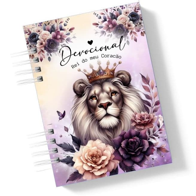 Caderno Devocional – "Rei do Meu Coração" – 200 Páginas 15,5x21,5 cm (Pronta-Entrega)