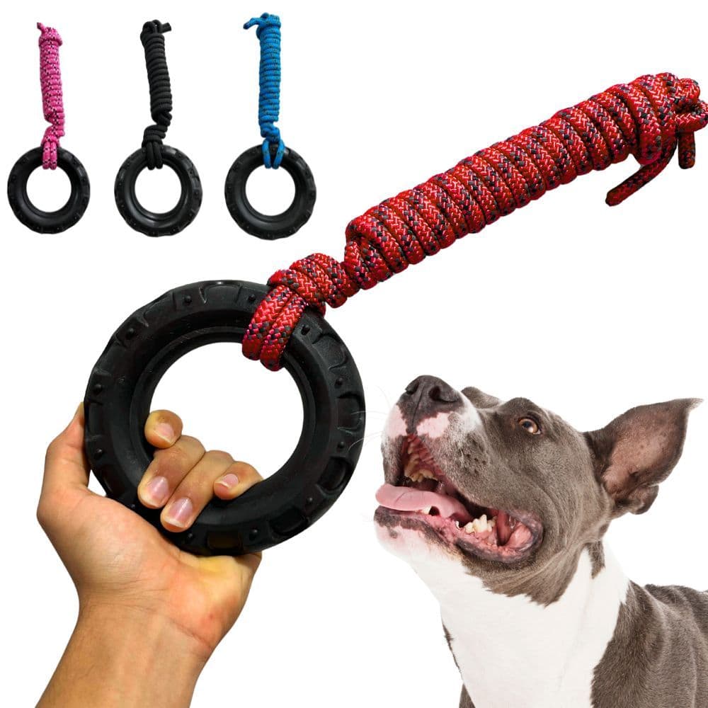 Brinquedo Puxador Pneu com Corda Cabo de Guerra para Cachorro Pet