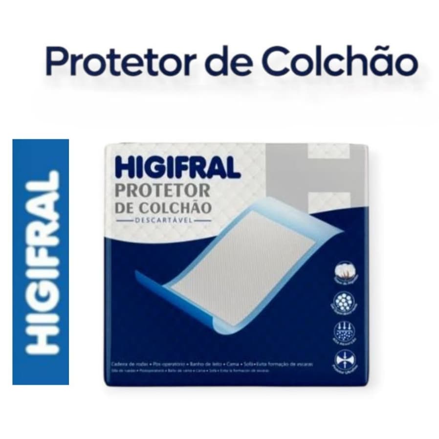 Protetor Lençol de Colchão Higifral Descartável Impermeável Pós Operatório Cadeira de Rodas