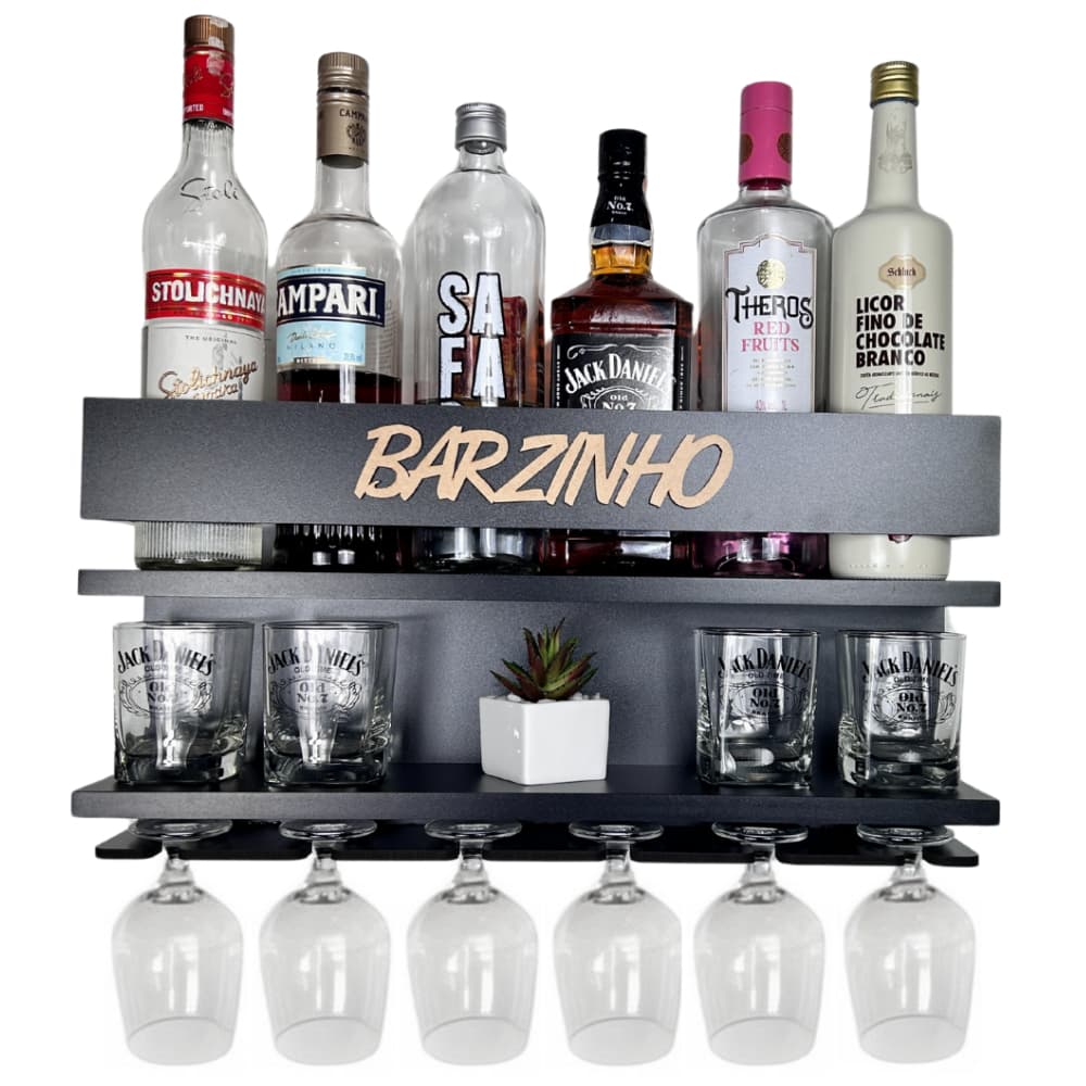 Barzinho de Parede - Bar Suporte Bebidas Suspenso - Decoração Sala Casa Área de Festas