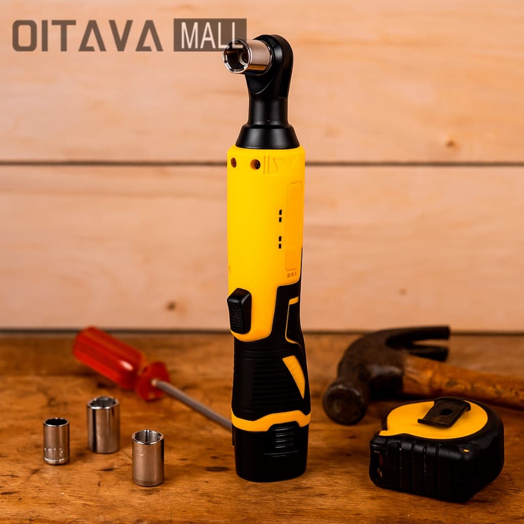 Chave Catraca Elétrica 12V com 2 Baterias 7 Soquetes Recarregável Portátil Profissional