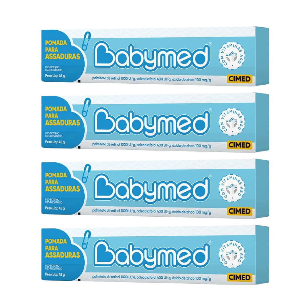 Kit 4 Babymed Pomada Para Assadura Menino 45g - Cimed