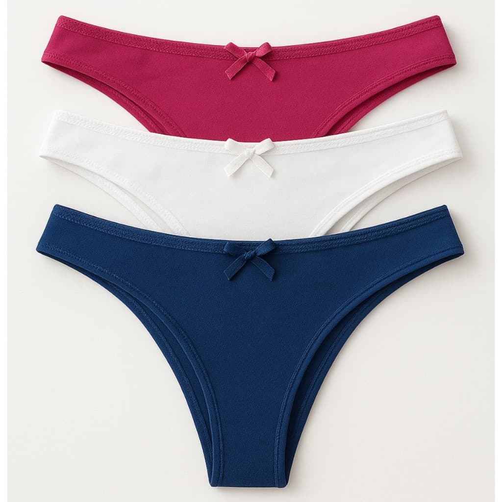 Kit 3, 5 ou 10 Tangas Femininas Algodão Básica Lisas Variadas Cores Toque Macio Confortável Premium
