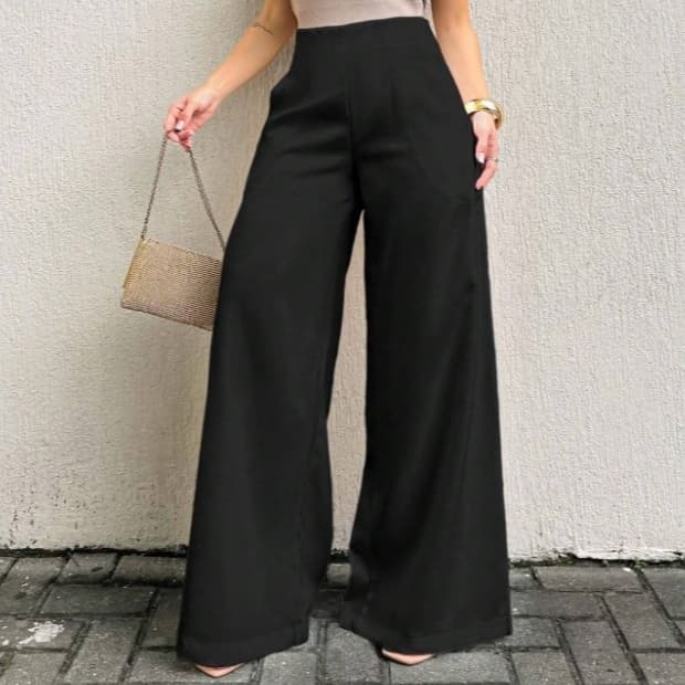 Calça Zr Alfaiataria Feminina Cintura Alta Com ziper Moda Luxo Elegancia