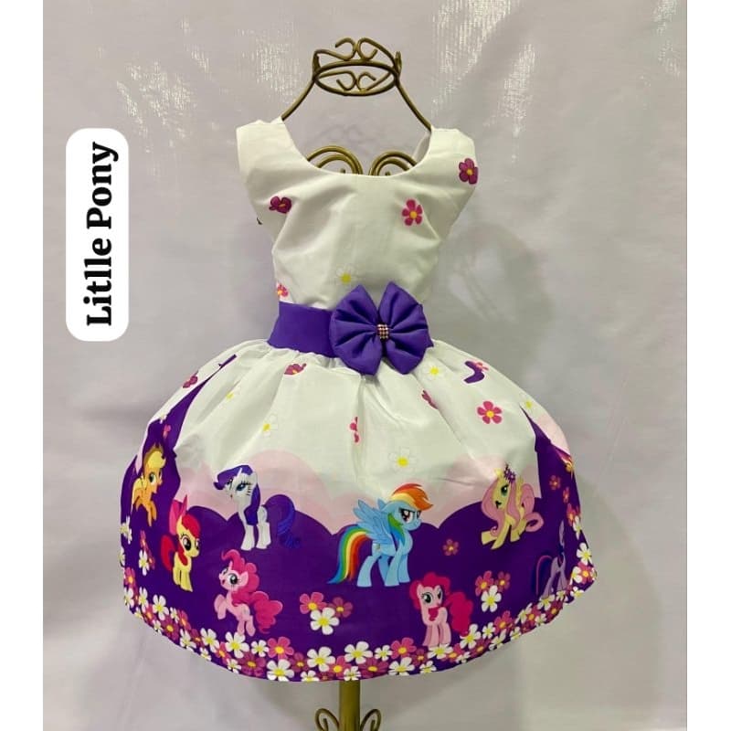 Vestido temático infantil festa aniversário Litlle Pony